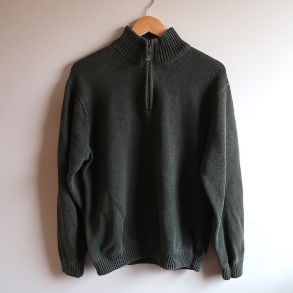 Eddie Bauer Other - Eddie Bauer Forest Green Quarter Zip Sweater